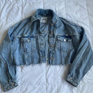 Cropped zara denim jacket